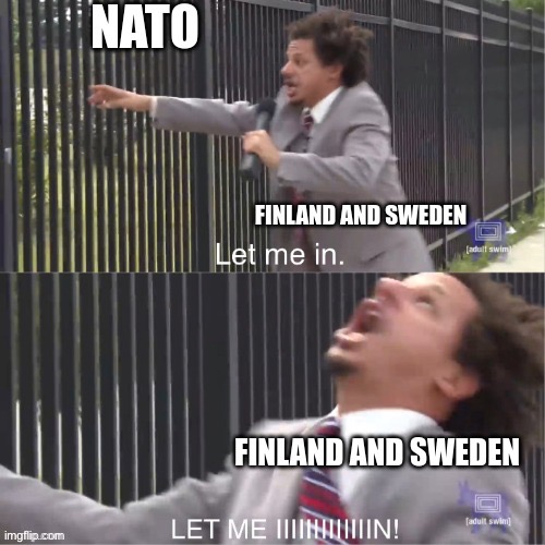 Panic | image tagged in nato,finland,sweden,let me in,memes,funny | made w/ Imgflip meme maker