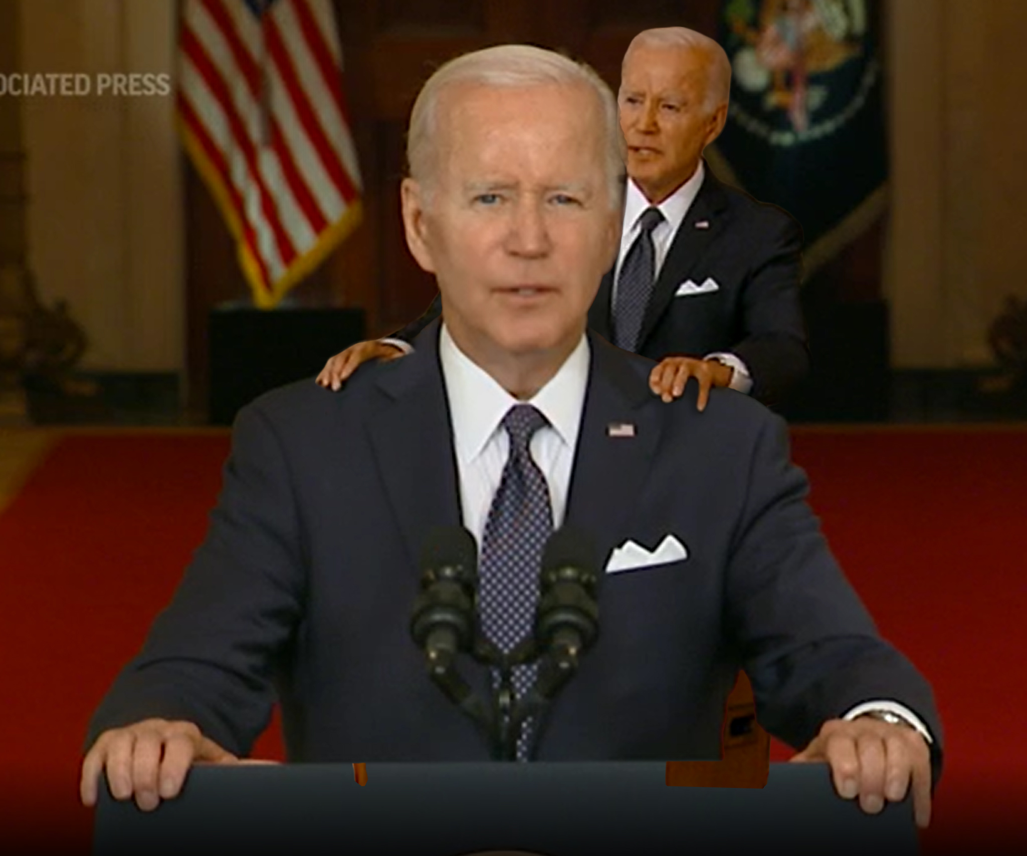 High Quality Small Biden Reassuring Regular Biden Blank Meme Template