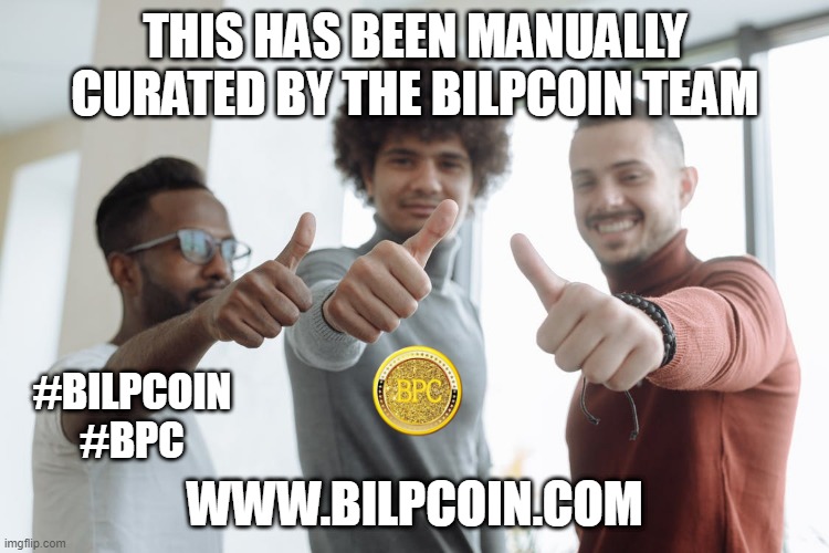 THIS HAS BEEN MANUALLY CURATED BY THE BILPCOIN TEAM; #BILPCOIN

#BPC; WWW.BILPCOIN.COM | made w/ Imgflip meme maker