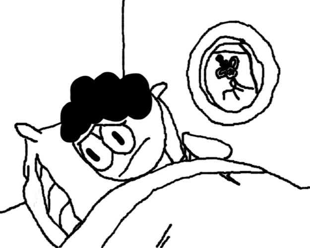 High Quality Carlos trying to sleep while Bunni rattles spoons Blank Meme Template
