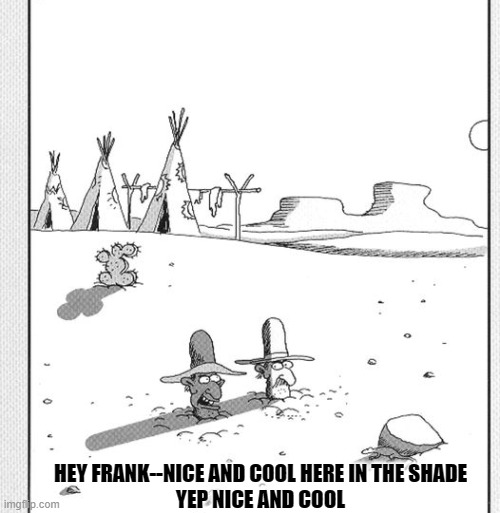 A little shady | HEY FRANK--NICE AND COOL HERE IN THE SHADE
YEP NICE AND COOL | image tagged in shady,desert | made w/ Imgflip meme maker