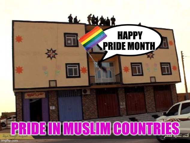 Muslims & Gays | HAPPY PRIDE MONTH; PRIDE IN MUSLIM COUNTRIES | image tagged in muslims gays,gay pride flag,gay pride,june | made w/ Imgflip meme maker