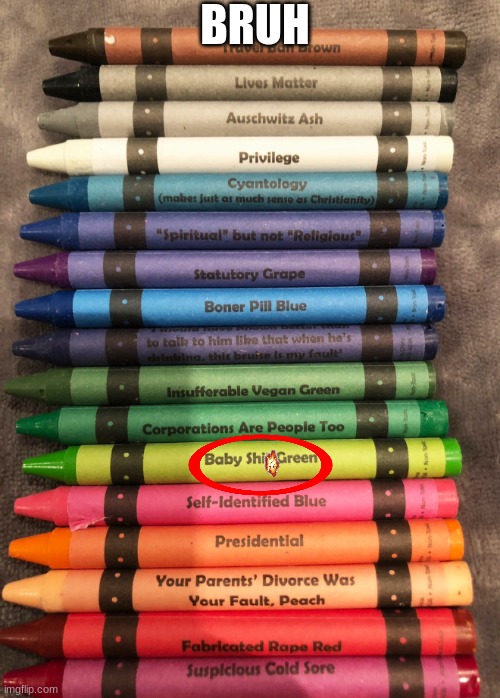 BRUH | BRUH | image tagged in crayons,lol,are you kidding me | made w/ Imgflip meme maker