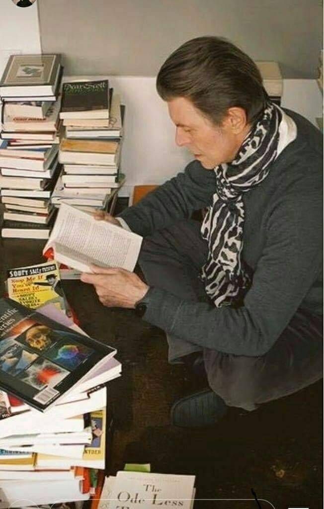 bowie-reading Blank Meme Template