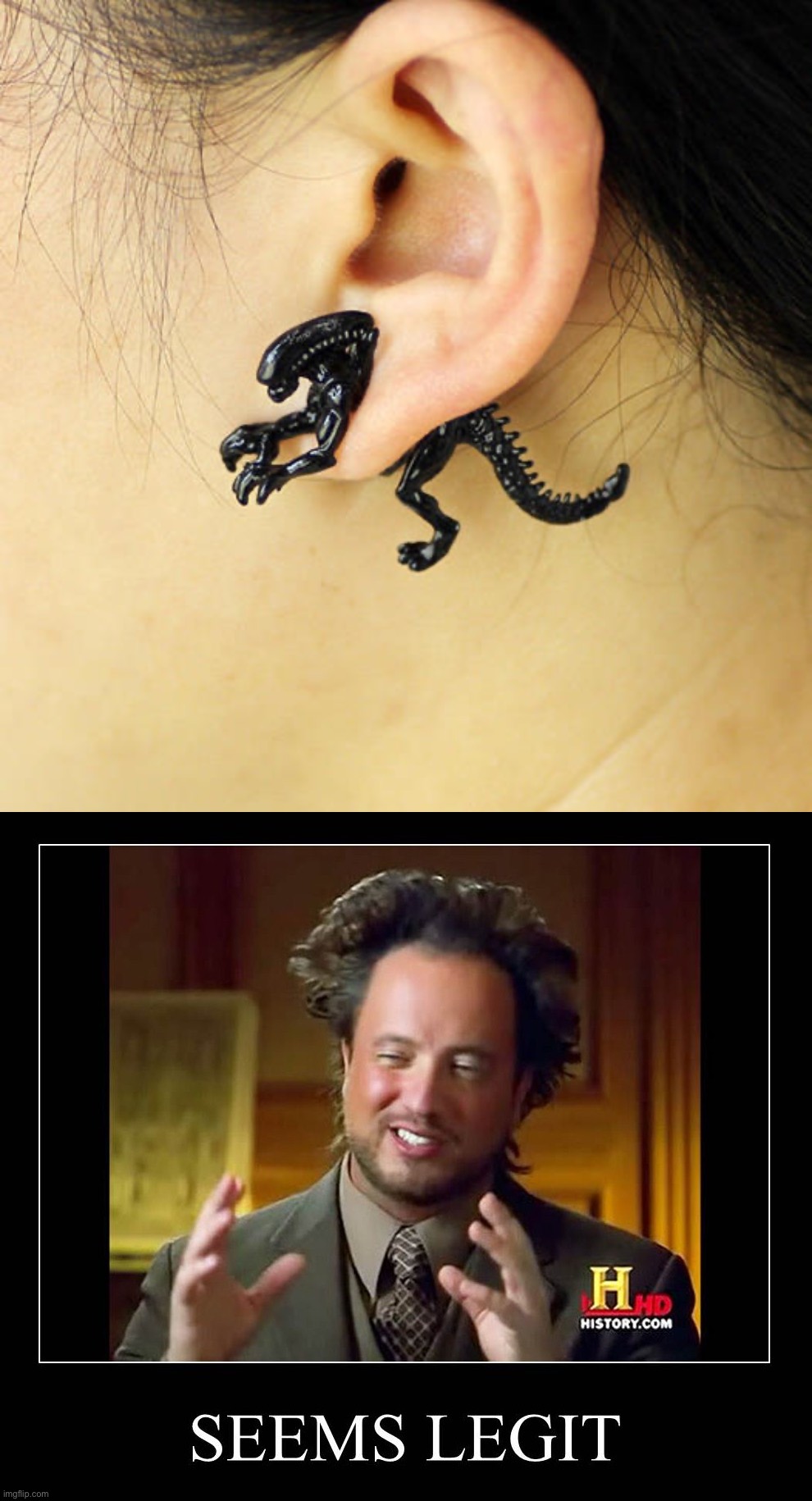 delet this | image tagged in alien earring,ancient aliens seems legit,delet,this,delete this,delet this | made w/ Imgflip meme maker