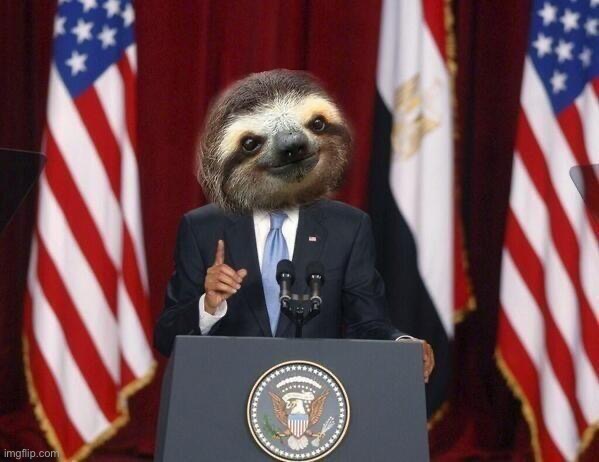 President sloth | image tagged in president sloth | made w/ Imgflip meme maker