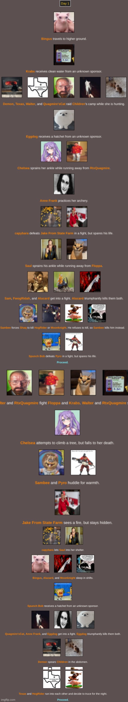 1st day and night | image tagged in hunger games | made w/ Imgflip meme maker