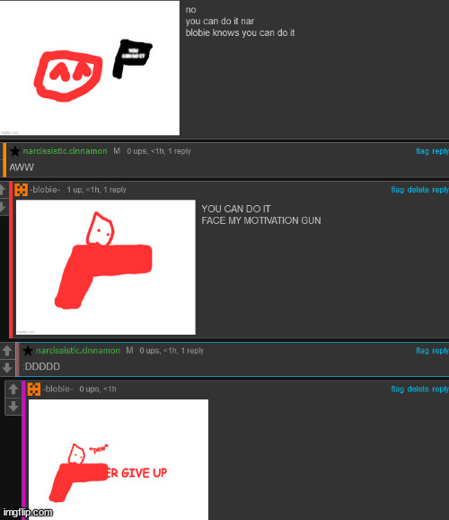 me_helping_nar_from_not_doing_art_by_motivating_her | made w/ Imgflip meme maker