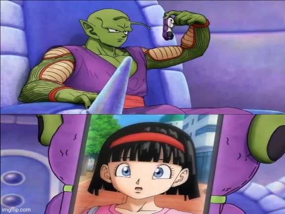 High Quality Piccolo on the phone Blank Meme Template