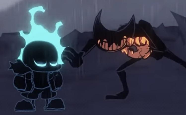 High Quality Dear God... FT. Sans & Bendy Blank Meme Template