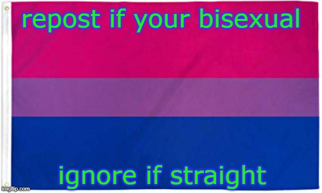 Bisexual Flag | repost if your bisexual; ignore if straight | image tagged in bisexual flag | made w/ Imgflip meme maker