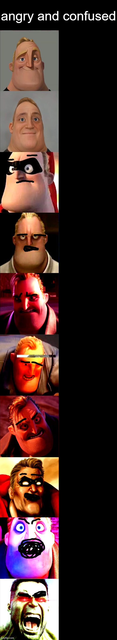 pov:ur dad finnaly come back with the milkm af 7 year and she look different | angry and confused | image tagged in mr incredible becoming angry | made w/ Imgflip meme maker