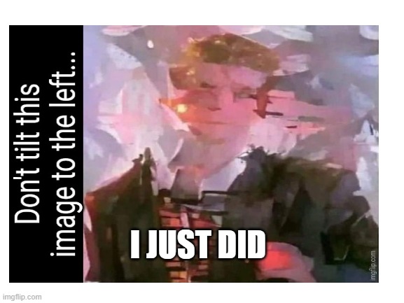 RICK ROLL |  I JUST DID | image tagged in rickrolled | made w/ Imgflip meme maker