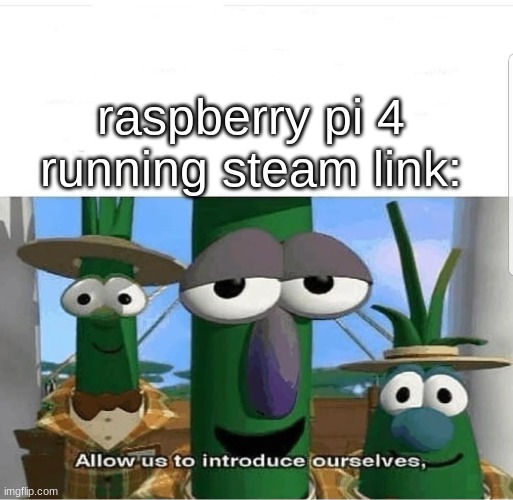 Allow us to introduce ourselves | raspberry pi 4 running steam link: | image tagged in allow us to introduce ourselves | made w/ Imgflip meme maker