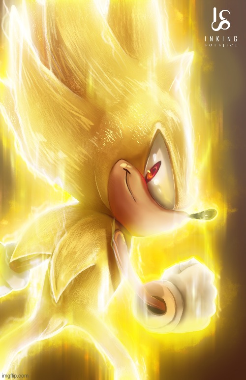 Another Super Sonic art | image tagged in sonic the hedgehog,sonic art | made w/ Imgflip meme maker
