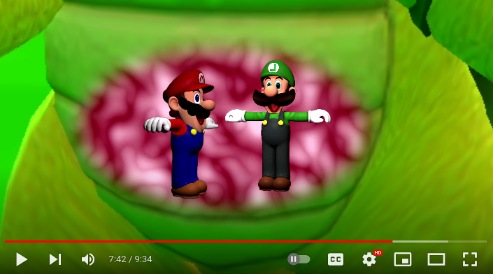 High Quality Mario and Luigi t-posing in Bowser Blank Meme Template