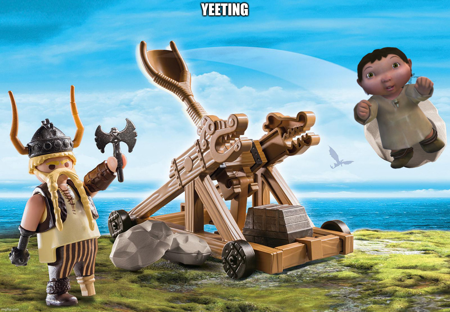 Catapulte Playmobile | YEETING | image tagged in catapulte playmobile | made w/ Imgflip meme maker