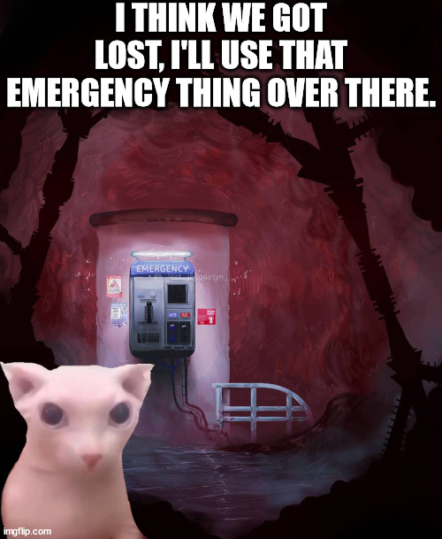 I THINK WE GOT LOST, I'LL USE THAT EMERGENCY THING OVER THERE. | made w/ Imgflip meme maker