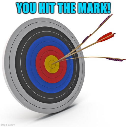 YOU HIT THE MARK! | made w/ Imgflip meme maker