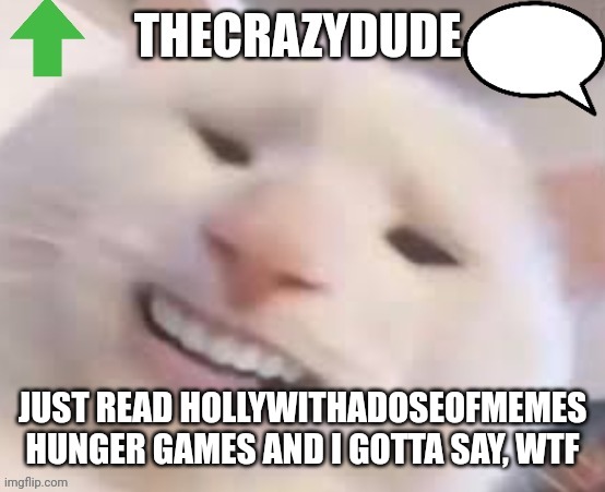 TheCrazyDude Temp 2022 | JUST READ HOLLYWITHADOSEOFMEMES HUNGER GAMES AND I GOTTA SAY, WTF | image tagged in thecrazydude temp 2022 | made w/ Imgflip meme maker