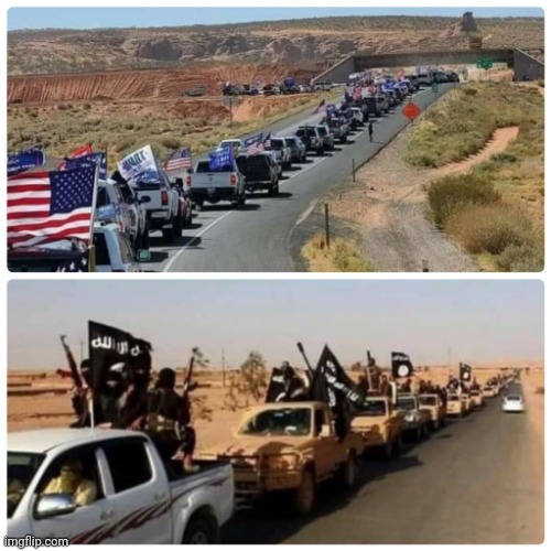 Trump ISIS Parade | image tagged in trump isis parade | made w/ Imgflip meme maker