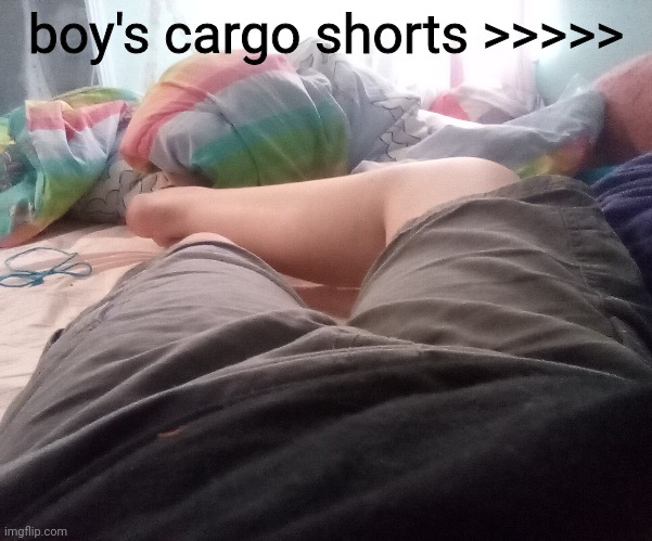 im bio female now btw im not just posting generic pants for my gender :sob: | boy's cargo shorts >>>>> | made w/ Imgflip meme maker