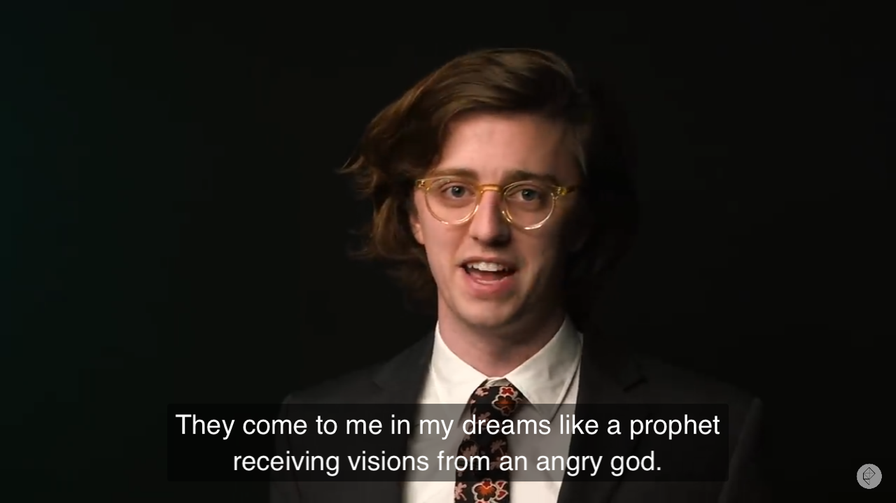 High Quality bdg prophet receiving visions from an angry god Blank Meme Template