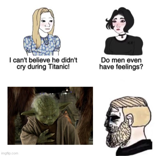 noooo | image tagged in chad crying,yoda,revenge of the sith | made w/ Imgflip meme maker