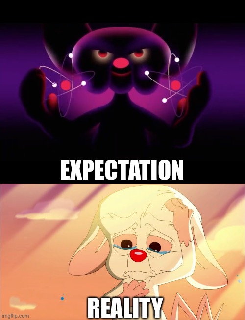 Don’t Judge A Mouse By His Demeanour! |  EXPECTATION; REALITY | image tagged in pinky and the brain,memes,expectation vs reality,animaniacs | made w/ Imgflip meme maker