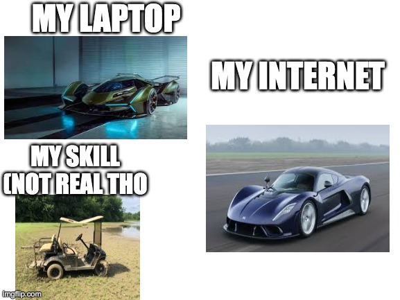 Blank White Template | MY LAPTOP; MY INTERNET; MY SKILL (NOT REAL THO | image tagged in blank white template | made w/ Imgflip meme maker