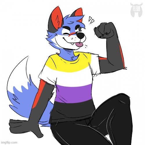 By Fleurfurr | image tagged in furry,non binary,memes,sonicfox,pride | made w/ Imgflip meme maker