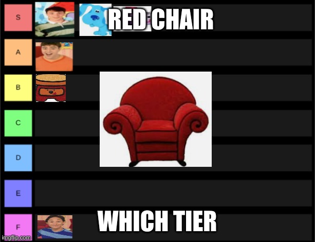 RED CHAIR; WHICH TIER | made w/ Imgflip meme maker