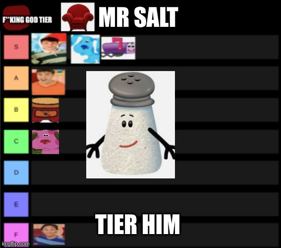 MR SALT; TIER HIM | made w/ Imgflip meme maker