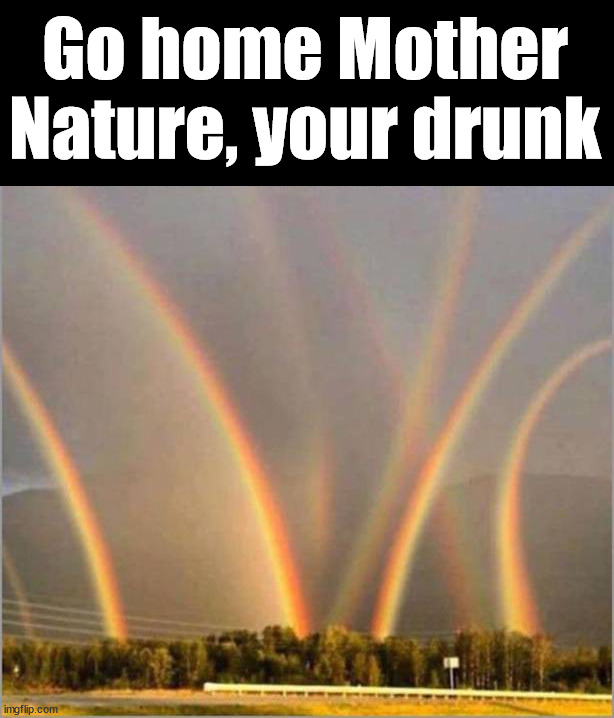  Go home Mother Nature, your drunk | image tagged in mother nature | made w/ Imgflip meme maker