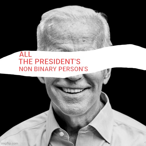 All the ""President's""' non binary person's | ALL; THE PRESIDENT'S; NON BINARY PERSON'S | image tagged in joe biden,non binary | made w/ Imgflip meme maker