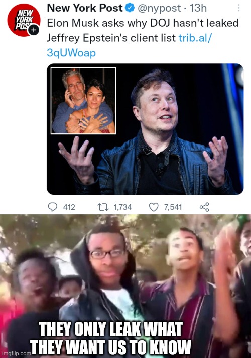 Elon gonna Elon | THEY ONLY LEAK WHAT THEY WANT US TO KNOW | image tagged in ohhhhhhhhhhhh,blow my mind,leaks,wikileaks,why not | made w/ Imgflip meme maker