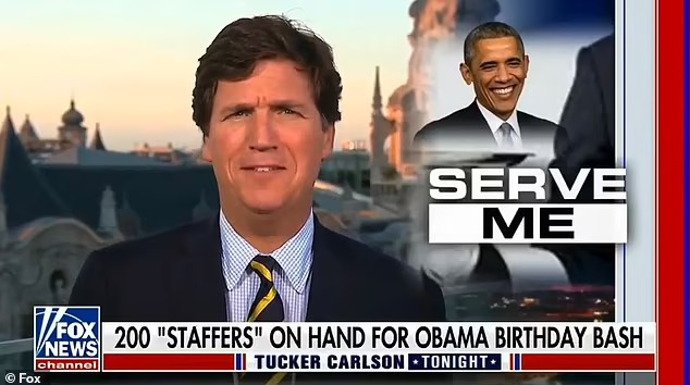 Tucker Carlson roasts Obama for birthday party Blank Meme Template