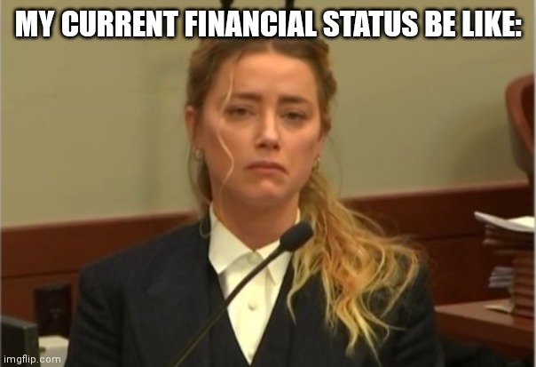 Amber Turd | MY CURRENT FINANCIAL STATUS BE LIKE: | image tagged in amber turd,broke | made w/ Imgflip meme maker