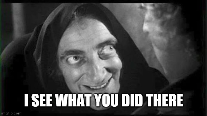 Marty Feldman | I SEE WHAT YOU DID THERE | image tagged in marty feldman | made w/ Imgflip meme maker