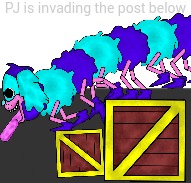 PJ is invading the post below | made w/ Imgflip meme maker