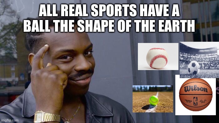 Real sports | ALL REAL SPORTS HAVE A BALL THE SHAPE OF THE EARTH | image tagged in memes,roll safe think about it | made w/ Imgflip meme maker