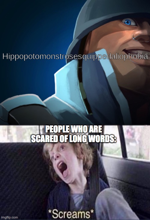 My first post in this stream | PEOPLE WHO ARE SCARED OF LONG WORDS: | image tagged in hippopotomonstrosesquippedaliophobia,phobia | made w/ Imgflip meme maker