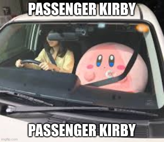 PASSENGER KIRBY PASSENGER KIRBY | PASSENGER KIRBY; PASSENGER KIRBY | image tagged in passenger kirby passenger kirby | made w/ Imgflip meme maker