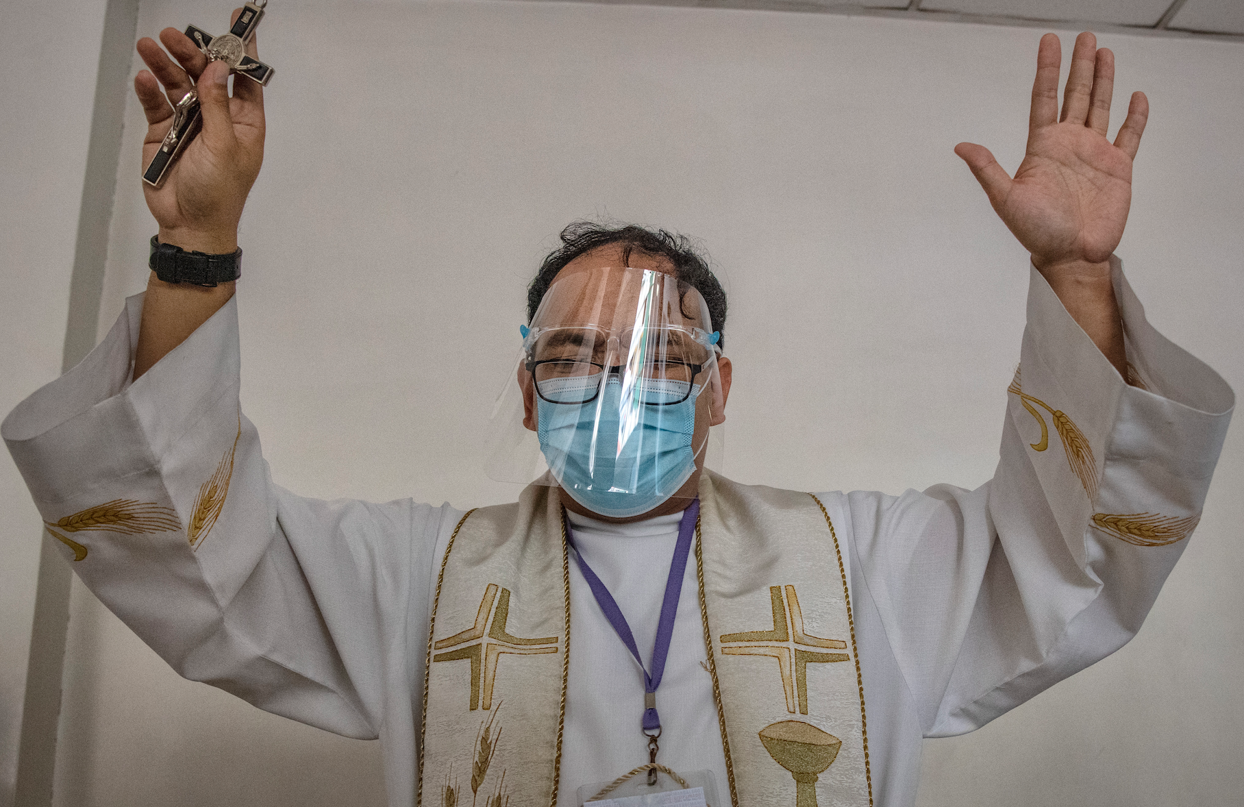 Priest wearing mask Blank Meme Template