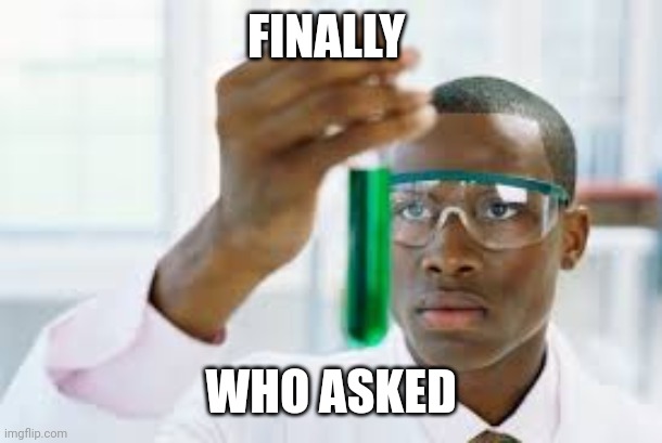 FINALLY | FINALLY WHO ASKED | image tagged in finally | made w/ Imgflip meme maker