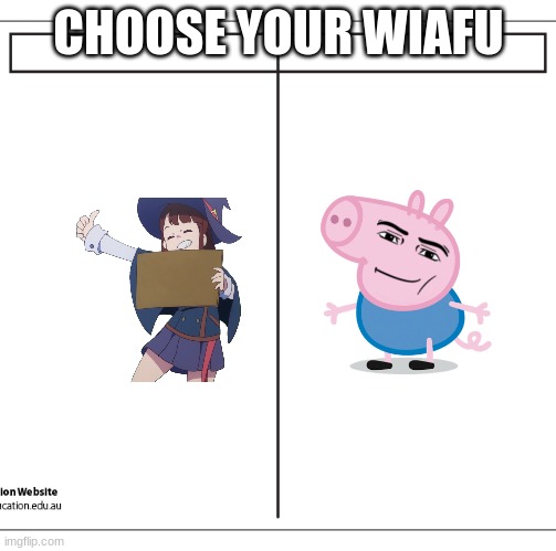 shartlet | CHOOSE YOUR WIAFU | made w/ Imgflip meme maker