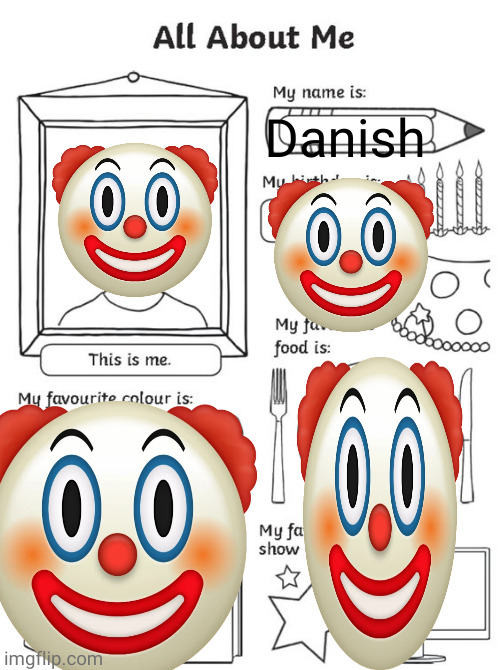 E | Danish | image tagged in all about me | made w/ Imgflip meme maker