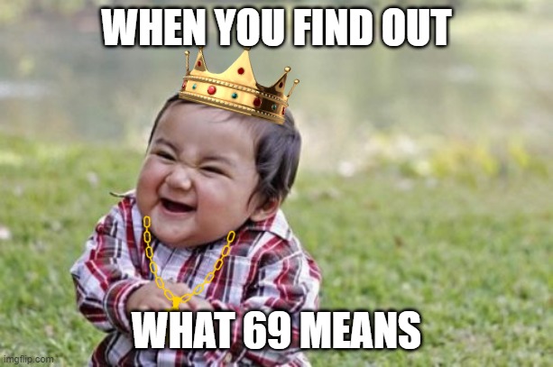 when you find out | WHEN YOU FIND OUT; WHAT 69 MEANS | image tagged in memes,evil toddler | made w/ Imgflip meme maker