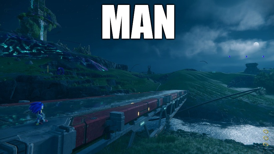 Man hedgehog | MAN | image tagged in funny,sonicfrontiers,man horse by ocean meme | made w/ Imgflip meme maker