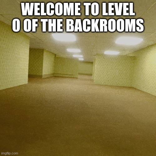 backrooms | WELCOME TO LEVEL 0 OF THE BACKROOMS | image tagged in backrooms | made w/ Imgflip meme maker